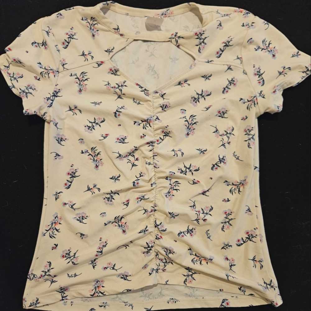 Cream Floral Top